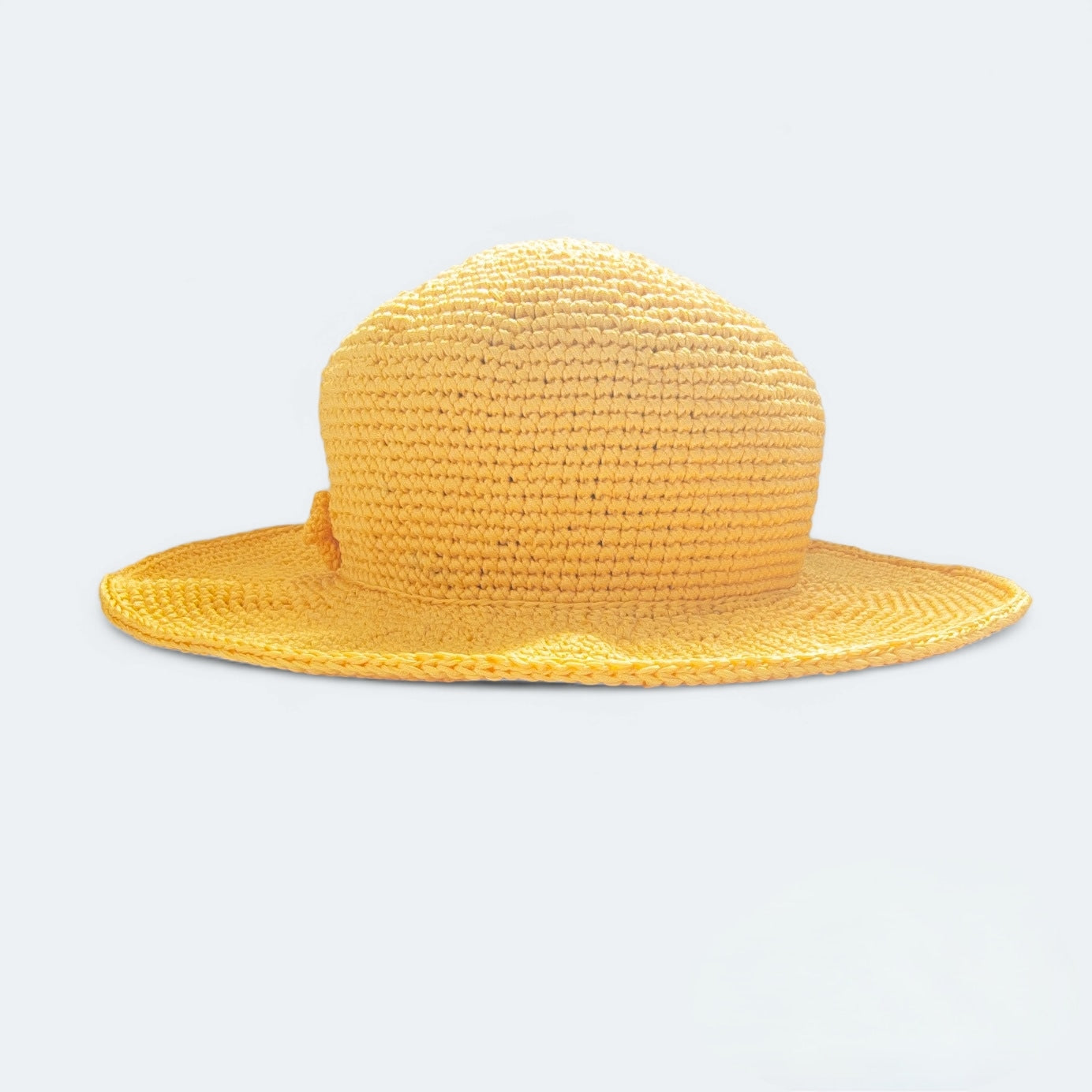 Bright Yellow Crochet Sun Hat